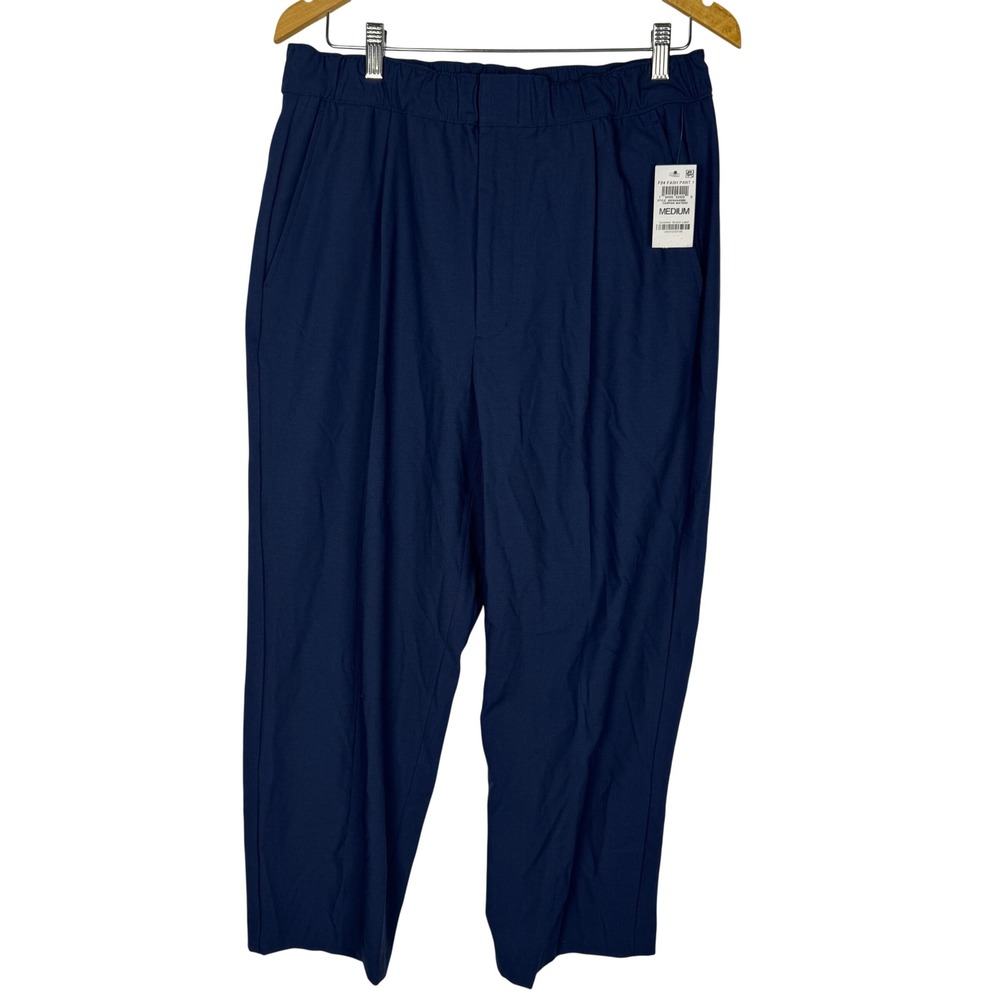 Mode of One Mens Relaxed Fit Pleated Pants Caspian Waters Navy Blue Medium NEW